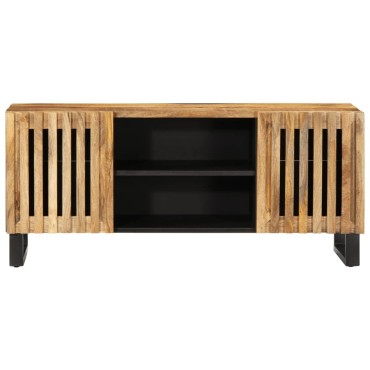 vidaXL Έπιπλο Τηλεόρασης 105x34x46cm Μασίφ Ακατέργ. Ξύλο Μάνγκο 1 τεμ.