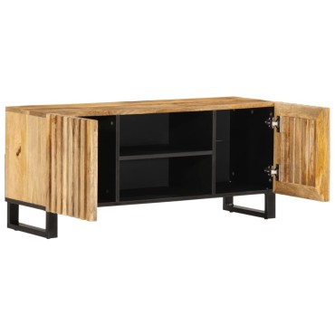 vidaXL Έπιπλο Τηλεόρασης 105x34x46cm Μασίφ Ακατέργ. Ξύλο Μάνγκο 1 τεμ.