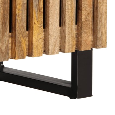 vidaXL Έπιπλο Τηλεόρασης 105x34x46cm Μασίφ Ακατέργ. Ξύλο Μάνγκο 1 τεμ.