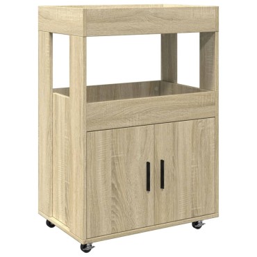 vidaXL Τρόλεϊ Μπαρ Sonoma Δρυς 60x39,5x89cm Επεξ. Ξύλο 1 τεμ.