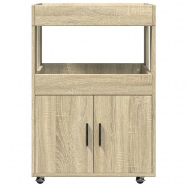 vidaXL Τρόλεϊ Μπαρ Sonoma Δρυς 60x39,5x89cm Επεξ. Ξύλο 1 τεμ.