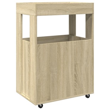 vidaXL Τρόλεϊ Μπαρ Sonoma Δρυς 60x39,5x89cm Επεξ. Ξύλο 1 τεμ.