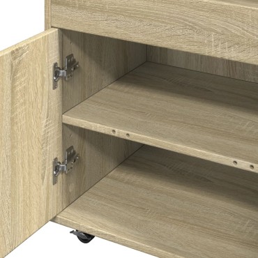 vidaXL Τρόλεϊ Μπαρ Sonoma Δρυς 60x39,5x89cm Επεξ. Ξύλο 1 τεμ.