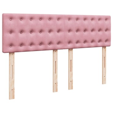 vidaXL Κρεβάτι Boxspring με Στρώμα Ροζ 140x190 εκ. Βελούδινο