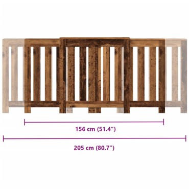 vidaXL Κάλυμμα Καλοριφέρ Όψη Παλαιού Ξύλου 205x21,5x83,5εκ. Επεξ. Ξύλο
