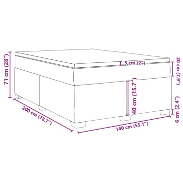 vidaXL Κρεβάτι Boxspring με Στρώμα Σκούρο Πράσινο 140x200εκ. Βελούδινο