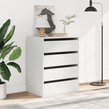 vidaXL Συρταριέρα Γωανική Λευκή 60x41x76cm από Επεξεργασμένο Ξύλο 1 τεμ.