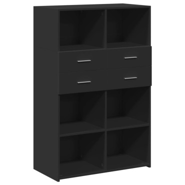 vidaXL Ντουλάπι Μαύρο 80x42,5x124cm από Επεξεργασμένο Ξύλο 1 τεμ.