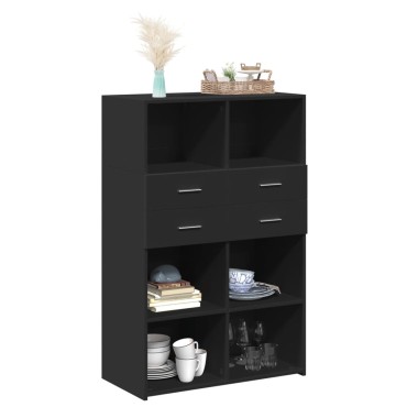 vidaXL Ντουλάπι Μαύρο 80x42,5x124cm από Επεξεργασμένο Ξύλο 1 τεμ.