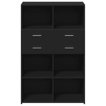 vidaXL Ντουλάπι Μαύρο 80x42,5x124cm από Επεξεργασμένο Ξύλο 1 τεμ.