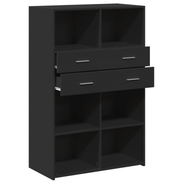 vidaXL Ντουλάπι Μαύρο 80x42,5x124cm από Επεξεργασμένο Ξύλο 1 τεμ.