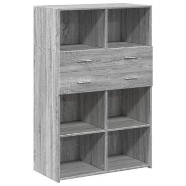 vidaXL Ντουλάπι Γκρι Sonoma 80x42,5x124cm από Επεξεργασμένο Ξύλο 1 τεμ.
