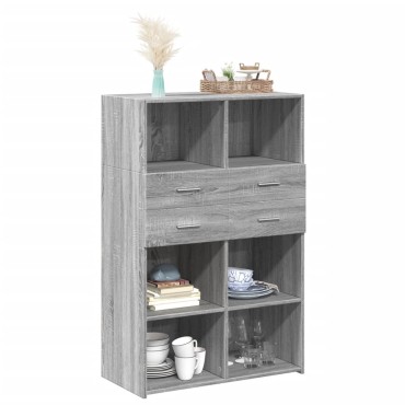 vidaXL Ντουλάπι Γκρι Sonoma 80x42,5x124cm από Επεξεργασμένο Ξύλο 1 τεμ.