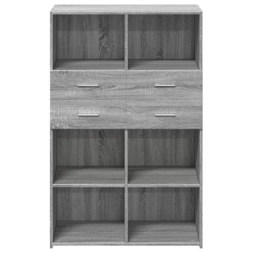 vidaXL Ντουλάπι Γκρι Sonoma 80x42,5x124cm από Επεξεργασμένο Ξύλο 1 τεμ.