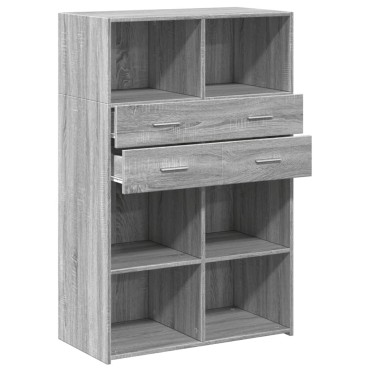 vidaXL Ντουλάπι Γκρι Sonoma 80x42,5x124cm από Επεξεργασμένο Ξύλο 1 τεμ.