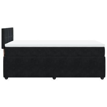 vidaXL Κρεβάτι Boxspring με Στρώμα Μαύρο 80x200cm Βελούδινο 1 τεμ. - Μονό