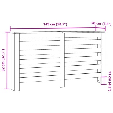 vidaXL Κάλυμμα Καλοριφέρ Μαύρο 149x20x82 εκ. από Επεξεργασμένο Ξύλο