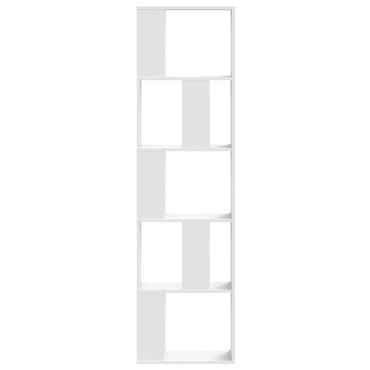 vidaXL Βιβλιοθήκη 5 Επιπέδων Λευκή 45x23,5x162,5cm Επεξεργ. Ξύλο 1 τεμ.