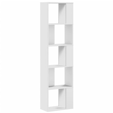 vidaXL Βιβλιοθήκη 5 Επιπέδων Λευκή 45x23,5x162,5cm Επεξεργ. Ξύλο 1 τεμ.