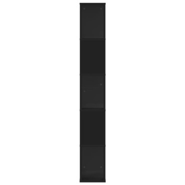 vidaXL Βιβλιοθήκη 5 Επιπέδων Μαύρη 45x23,5x162,5cm Επεξεργ. Ξύλο 1 τεμ.