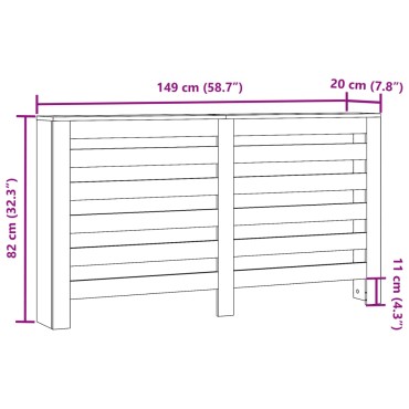 vidaXL Κάλυμμα Καλοριφέρ Λευκό 149x20x82 εκ. από Επεξεργασμένο Ξύλο