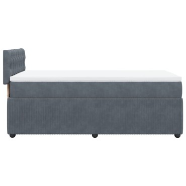 vidaXL Κρεβάτι Boxspring με Στρώμα Σκούρο Γκρι 80x200 εκ. Βελούδινο