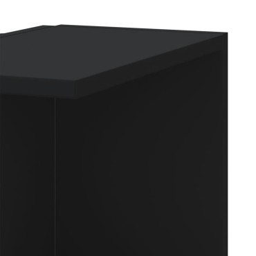 vidaXL Γωνιακή Ραφιέρα Τοίχου Μαύρο 50x50x179cm Επεξ. Ξύλο 1 τεμ.