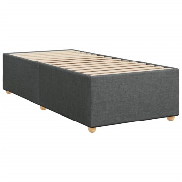vidaXL Κρεβάτι Boxspring με Στρώμα Σκούρο Γκρι 90x190 εκ. Υφασμάτινο