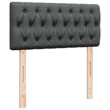 vidaXL Κρεβάτι Boxspring με Στρώμα Σκούρο Γκρι 90x200 εκ. Υφασμάτινο