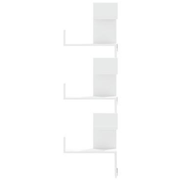 vidaXL Γωνιακή Ραφιέρα Τοίχου Λευκή 45x45x147cm από Επεξ. Ξύλο 1 τεμ.