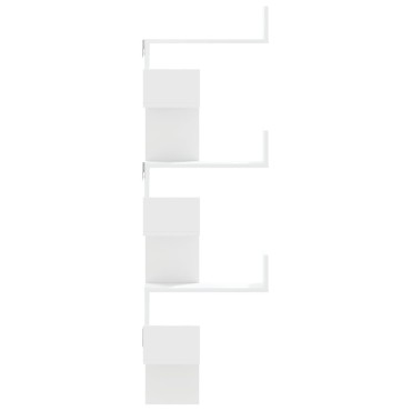 vidaXL Γωνιακή Ραφιέρα Τοίχου Λευκή 45x45x147cm από Επεξ. Ξύλο 1 τεμ.