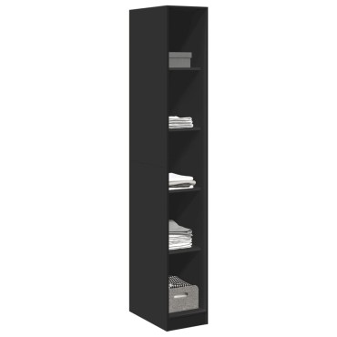 vidaXL Ντουλάπα Μαύρη 30x50x200cm από Επεξεργασμένο Ξύλο 1 τεμ.