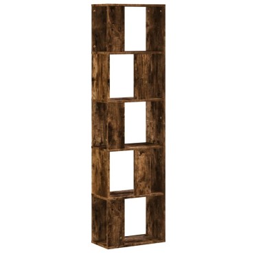 vidaXL Βιβλιοθήκη 5 Επιπέδων Καπνιστή Δρυς 45x23,5x162,5cm Επεξ. Ξύλο 1 τεμ.