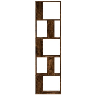 vidaXL Βιβλιοθήκη 5 Επιπέδων Καπνιστή Δρυς 45x23,5x162,5cm Επεξ. Ξύλο 1 τεμ.