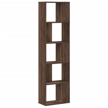 vidaXL Βιβλιοθήκη 5 Επιπέδων Καφέ Δρυς 45x23,5x162,5cm Επεξεργ. Ξύλο 1 τεμ.