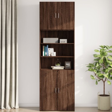 vidaXL Ντουλάπι Τοίχου Καφέ Δρυς 80x42,5x64cm Επεξεργασμένο Ξύλο 1 τεμ.