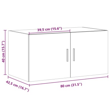 vidaXL Ντουλάπι Τοίχου Καπνιστή Δρυς 80x42,5x40cm Επεξεργασμένο Ξύλο 1 τεμ.