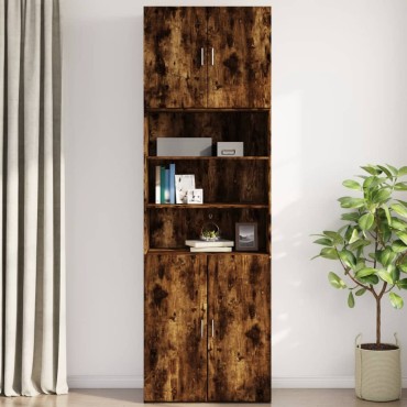 vidaXL Ντουλάπι Τοίχου Καπνιστή Δρυς 80x42,5x64cm Επεξεργασμένο Ξύλο 1 τεμ.