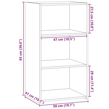 vidaXL Συρταριέρα Λευκή 50x41x93cm από Επεξεργασμένο Ξύλο 1 τεμ.