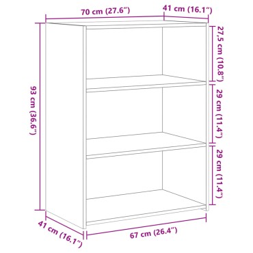 vidaXL Συρταριέρα Λευκή 70x41x93cm από Επεξεργασμένο Ξύλο 1 τεμ.