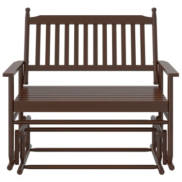 vidaXL Παγκάκι Κουνιστό Μαύρο 118x70x104,5cm Μασίφ Ξύλο Λεύκας