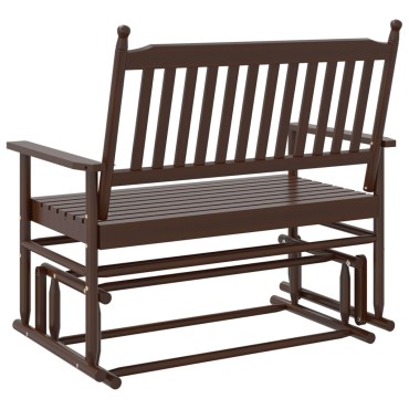 vidaXL Παγκάκι Κουνιστό Μαύρο 118x70x104,5cm Μασίφ Ξύλο Λεύκας