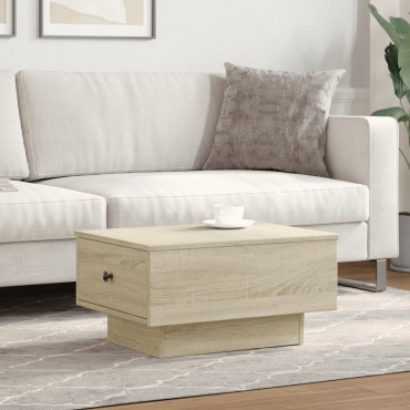 vidaXL Τραπεζάκι Σαλονιού Sonoma Δρυς 60x45x31cm Επεξεργ. Ξύλο 1 τεμ.