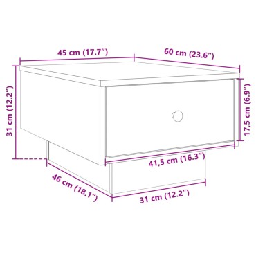 vidaXL Τραπεζάκι Σαλονιού Λευκό 60x45x31cm Επεξεργασμένο Ξύλο 1 τεμ.