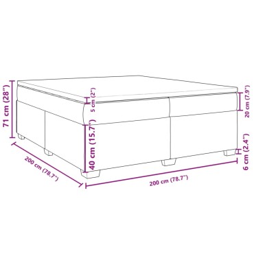 vidaXL Κρεβάτι Boxspring με Στρώμα Σκούρο Γκρι 200x200 εκ. Βελούδινο