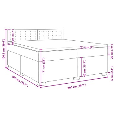 vidaXL Κρεβάτι Boxspring με Στρώμα Σκούρο Γκρι 200x200 εκ. Βελούδινο