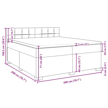 vidaXL Κρεβάτι Boxspring με Στρώμα Σκούρο Γκρι 200x200 εκ. Βελούδινο