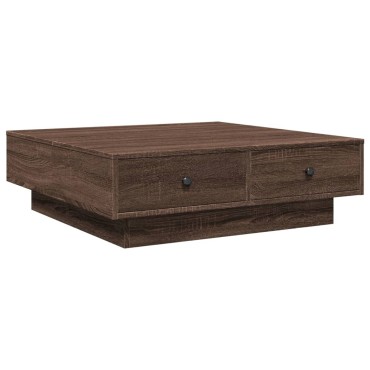 vidaXL Τραπεζάκι Σαλονιού Καφέ Δρυς 90x90x28cm Επεξεργασμένο Ξύλο 1 τεμ.