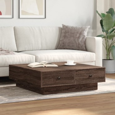 vidaXL Τραπεζάκι Σαλονιού Καφέ Δρυς 90x90x28cm Επεξεργασμένο Ξύλο 1 τεμ.