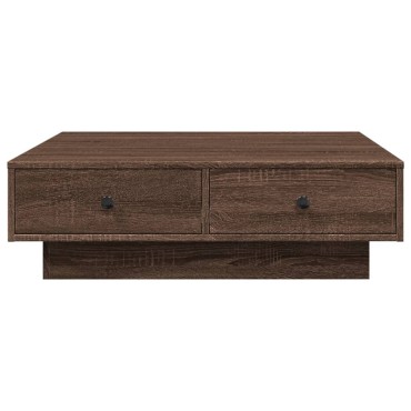 vidaXL Τραπεζάκι Σαλονιού Καφέ Δρυς 90x90x28cm Επεξεργασμένο Ξύλο 1 τεμ.